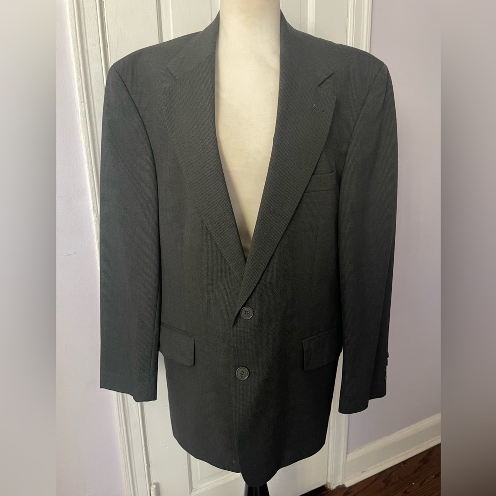 Oscar de la Renta Menswear Athletic Fit Gray Wool Blazer 42S